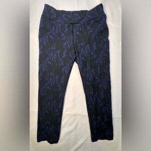 SOFT SURROUNDINGS Blue Abstract Print Ponte Pants - Size PM